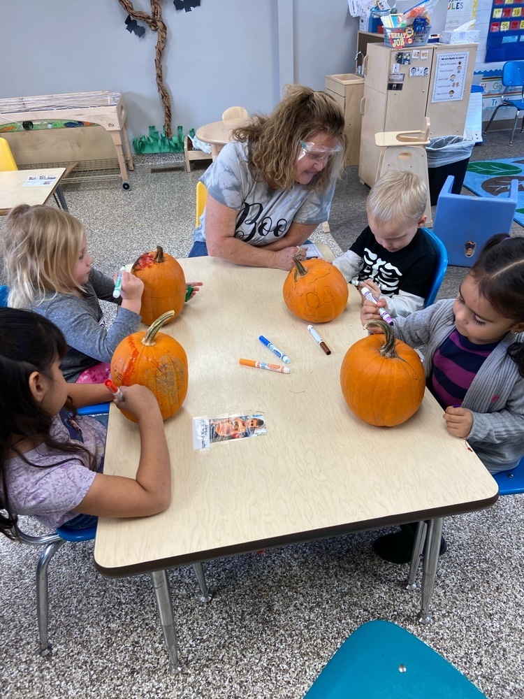 The Linn pre-k class had fun decorating pumpkins donated by Terra Winter! Thank you for the pumpkins! 