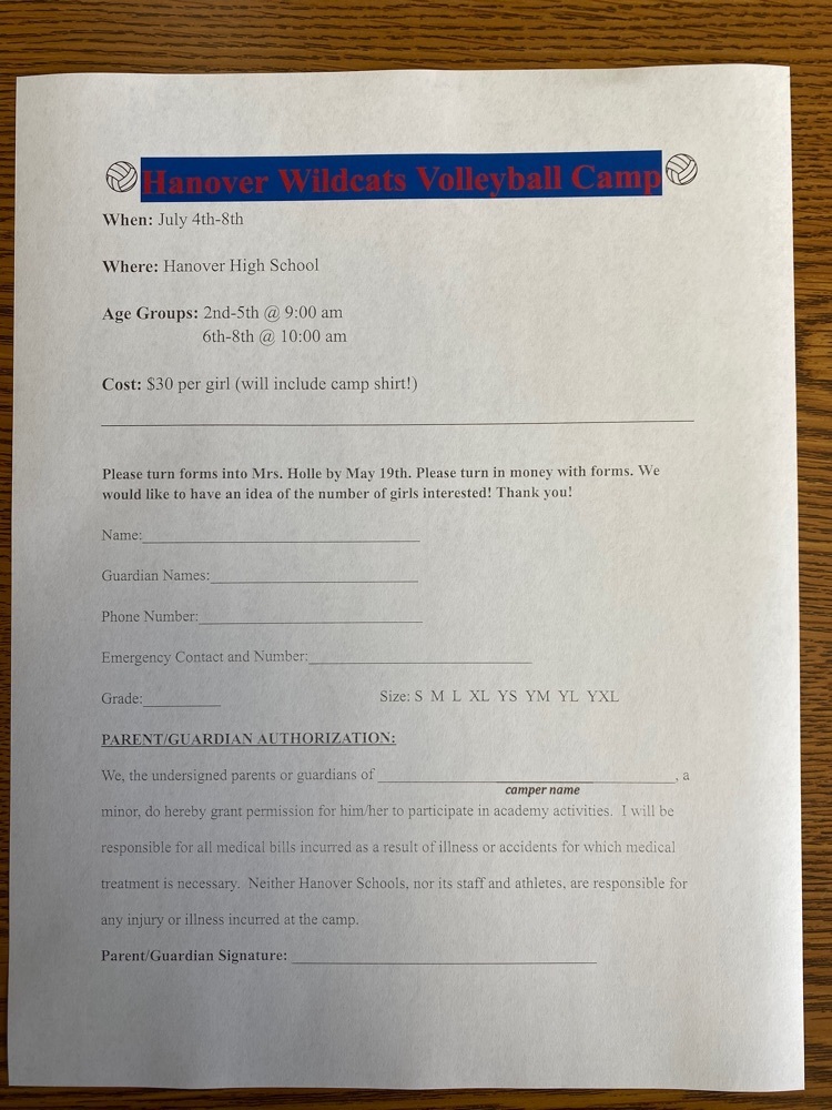 Hanover Wildcats Volleyball Camp