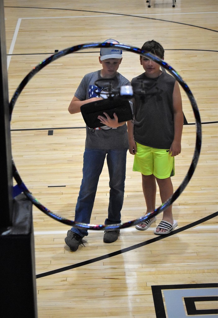 The LEAPES STEAM Camp students wrapped up their week in aerospace  engineering by attempting to code and fly their drones through an obstacle course.  
